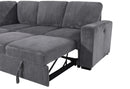 U2660 Grey Sectional W/O Chaise and W/ Pullout Sofa Bed