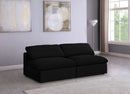 Serene Black Linen Fabric Deluxe Cloud Modular Armless Sofa