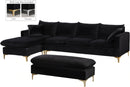 Naomi Black Velvet 2pc. Reversible Sectional