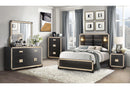 Blake Black Bed with Lamps
