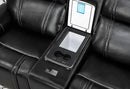 U8881/U8880 Black Leather Pwr Rec Sofa/Pwr Console Rec Loveseat