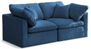 Plush Navy Velvet Standard Cloud Modular Sofa