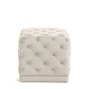 Stella Cream Velvet Ottoman/Stool