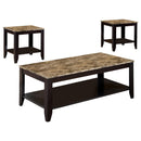 Flores 3-piece Occasional Table Set with Shelf Cappuccino - NY Furniture Direct (NY)