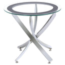 Brooke Glass Top End Table Chrome and Black - NY Furniture Direct (NY)