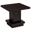 Reston Pedestal Square End Table Cappuccino - NY Furniture Direct (NY)