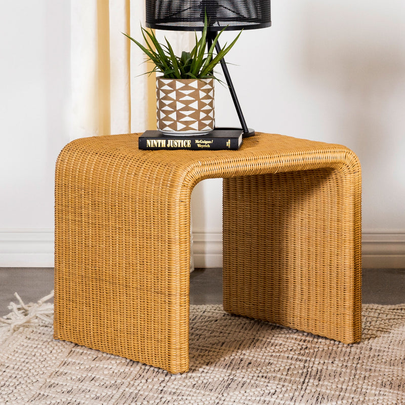 Juanita Square Rattan End Table Natural image