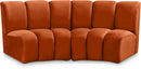 Infinity Cognac Velvet 2pc. Modular Sectional