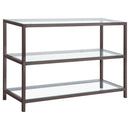 Trini Sofa Table with Glass Shelf Black Nickel - NY Furniture Direct (NY)