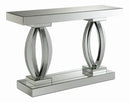 Amalia Rectangular Sofa Table with Shelf Clear Mirror - NY Furniture Direct (NY)