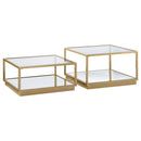 Renee 2-piece Square Occasional Set Rose Brass - NY Furniture Direct (NY)