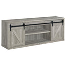 Brockton 71-inch 3-shelf Sliding Doors TV Console Grey Driftwood - NY Furniture Direct (NY)