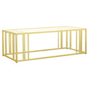Adri Metal Frame Coffee Table Matte Brass - NY Furniture Direct (NY)