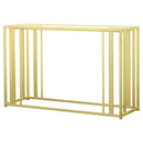 Adri Metal Frame Sofa Table Matte Brass - NY Furniture Direct (NY)