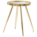 Kaelyn Round Mirror Top End Table Gold - NY Furniture Direct (NY)