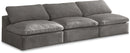 Cozy Grey Velvet Cloud Modular Armless Sofa