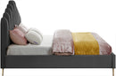 Lily Grey Velvet King Bed