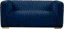 Ravish Navy Velvet Loveseat