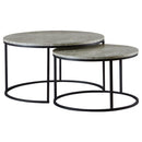 Lainey Round 2-piece Nesting Coffee Table Grey and Gunmetal - NY Furniture Direct (NY)