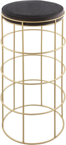 Rebar Grey Velvet Bar Stool