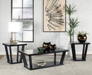 Aminta 3-piece Occasional Set with Open Shelves Black - NY Furniture Direct (NY)