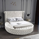 Luxus Cream Velvet Queen Bed (3 Boxes)