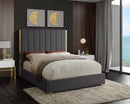 Becca Grey Velvet Queen Bed