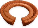 Infinity Cognac Velvet 12pc. Modular Sectional