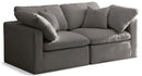 Plush Grey Velvet Standard Cloud Modular Sofa