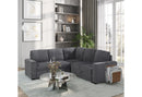 U2660 Grey Sofa Bed Sectional W/O Chaise and W/O Pullout