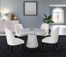 Omni White Faux Marble Dining Table