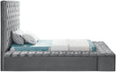 Bliss Grey Velvet Twin Bed (3 Boxes)