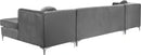 Graham Grey Velvet 3pc. Sectional