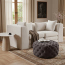 Addison Grey Velvet Ottoman/Bench