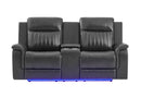 U8879 Charcoal Pwr Rec Sofa/Pwr Con Rec Loveseat/Pwr Rec W/LED & Gl Ss