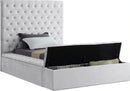 Bliss White Velvet Twin Bed (3 Boxes)