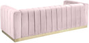 Marlon Pink Velvet Sofa