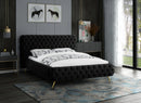 Delano Black Velvet King Bed