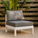 Nizuc Grey Waterproof Fabric Outdoor Patio Aluminum Armless Chair