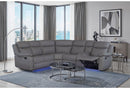 U6026 Grey Pu 46A Right Side Facing Sectional with LED and Speaker