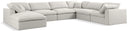 Serene Cream Linen Fabric Deluxe Cloud Modular Sectional