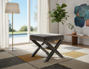 Nixon Grey Velvet Ottoman/Bench