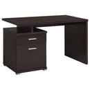Irving 2-drawer Office Desk with Cabinet Cappuccino - NY Furniture Direct (NY)