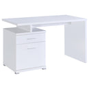 Irving 2-drawer Office Desk with Cabinet White - NY Furniture Direct (NY)