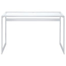 Hartford Glass Top Writing Desk Chrome - NY Furniture Direct (NY)