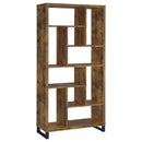 Delwin 10-shelf Bookcase Antique Nutmeg - NY Furniture Direct (NY)