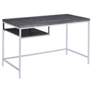 Kravitz Rectangular Writing Desk Weathered Grey and Chrome - NY Furniture Direct (NY)