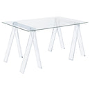 Amaturo Writing Desk with Glass Top Clear - NY Furniture Direct (NY)