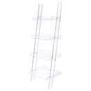 Amaturo 4-shelf Ladder Bookcase Clear - NY Furniture Direct (NY)