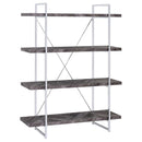 Grimma 4-shelf Bookcase Rustic Grey Herringbone - NY Furniture Direct (NY)